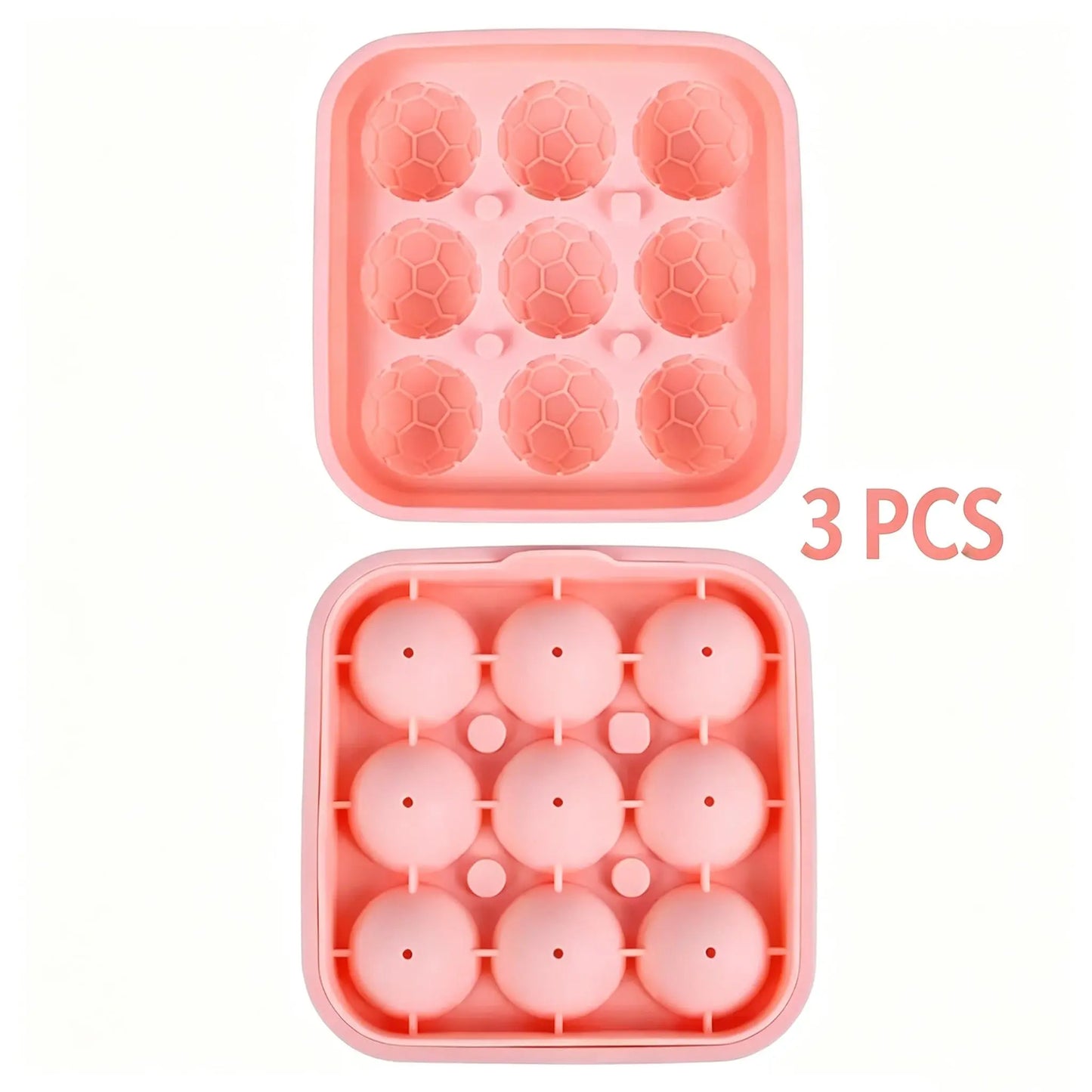 Football Ice Cube Tray - Makes 9 Large Soccer-Shaped Ice Cubes for Whiskey, Cocktails, Coffee & Drinks | Reusable Silicone Ice Mold