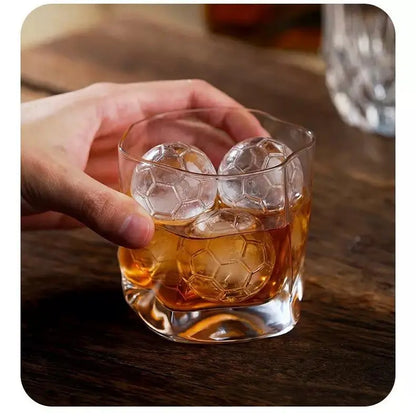 Football Ice Cube Tray - Makes 9 Large Soccer-Shaped Ice Cubes for Whiskey, Cocktails, Coffee & Drinks | Reusable Silicone Ice Mold