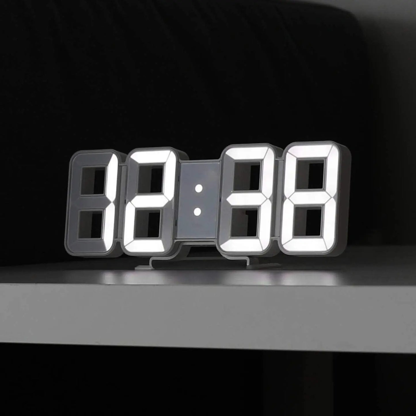 3D LED Digital Wall Clock with Alarm - Large 9" Display, Adjustable Brightness, Date, Temperature & 12/24H Desk or Wall Clock for Bedroom, Kitchen & Office