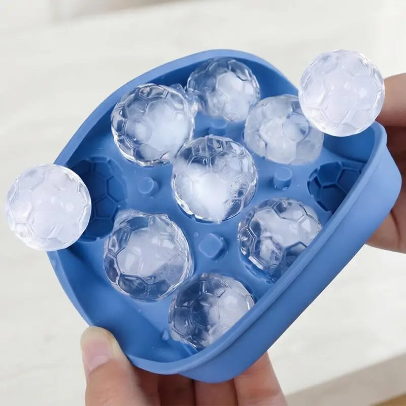Football Ice Cube Tray - Makes 9 Large Soccer-Shaped Ice Cubes for Whiskey, Cocktails, Coffee & Drinks | Reusable Silicone Ice Mold