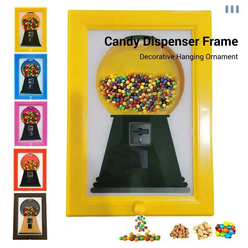 Wall-Mounted Photo Frame Candy Dispenser - Dual-Function Snack & Treat Storage Display for Home Décor, Pet Treats & Gifts