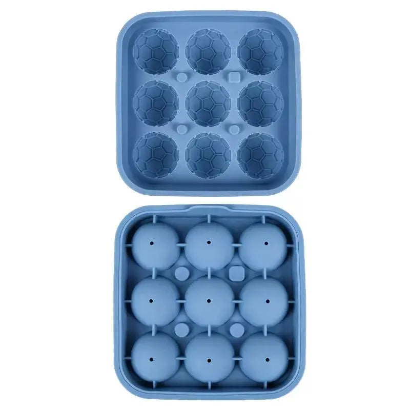 Football Ice Cube Tray - Makes 9 Large Soccer-Shaped Ice Cubes for Whiskey, Cocktails, Coffee & Drinks | Reusable Silicone Ice Mold