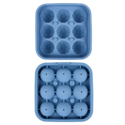 Football Ice Cube Tray - Makes 9 Large Soccer-Shaped Ice Cubes for Whiskey, Cocktails, Coffee & Drinks | Reusable Silicone Ice Mold