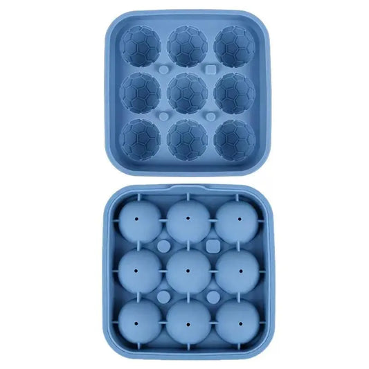 Football Ice Cube Tray - Makes 9 Large Soccer-Shaped Ice Cubes for Whiskey, Cocktails, Coffee & Drinks | Reusable Silicone Ice Mold