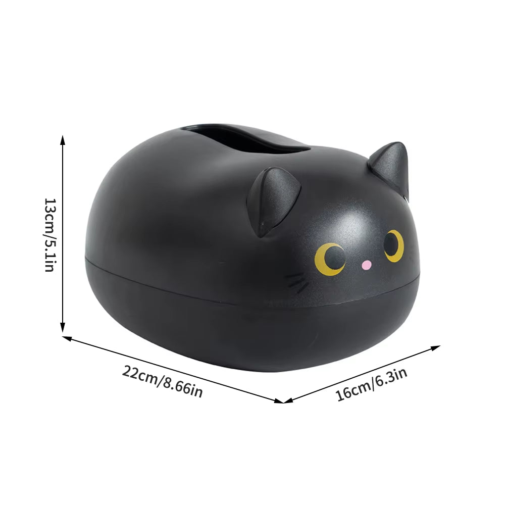 Cute Cat Tissue Box Holder with Toothpick Dispenser - Multifunctional Decorative Tissue Box Cover for Living Room, Dining Table & Office