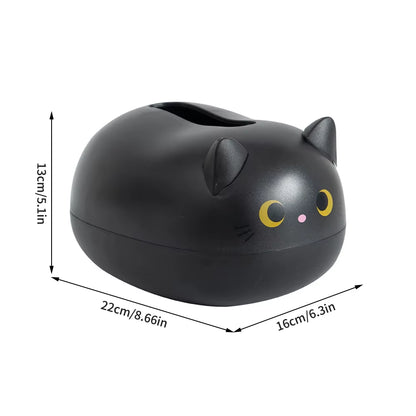 Cute Cat Tissue Box Holder with Toothpick Dispenser - Multifunctional Decorative Tissue Box Cover for Living Room, Dining Table & Office