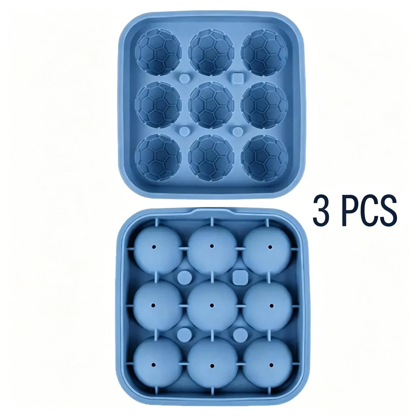 Football Ice Cube Tray - Makes 9 Large Soccer-Shaped Ice Cubes for Whiskey, Cocktails, Coffee & Drinks | Reusable Silicone Ice Mold