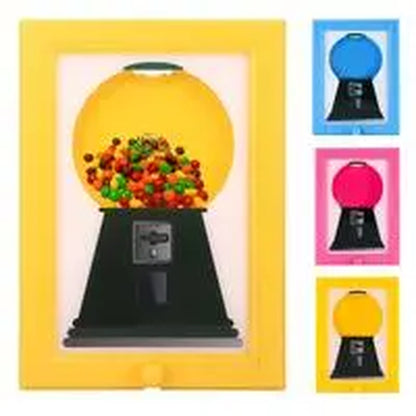 Wall-Mounted Photo Frame Candy Dispenser - Dual-Function Snack & Treat Storage Display for Home Décor, Pet Treats & Gifts