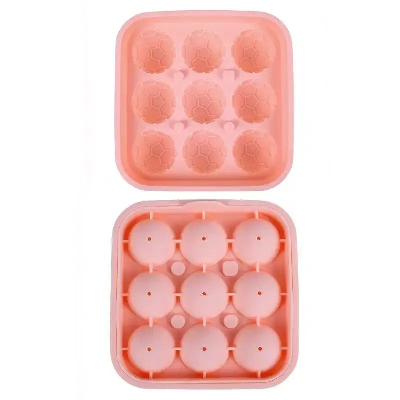 Football Ice Cube Tray - Makes 9 Large Soccer-Shaped Ice Cubes for Whiskey, Cocktails, Coffee & Drinks | Reusable Silicone Ice Mold