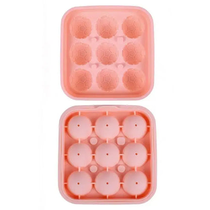 Football Ice Cube Tray - Makes 9 Large Soccer-Shaped Ice Cubes for Whiskey, Cocktails, Coffee & Drinks | Reusable Silicone Ice Mold