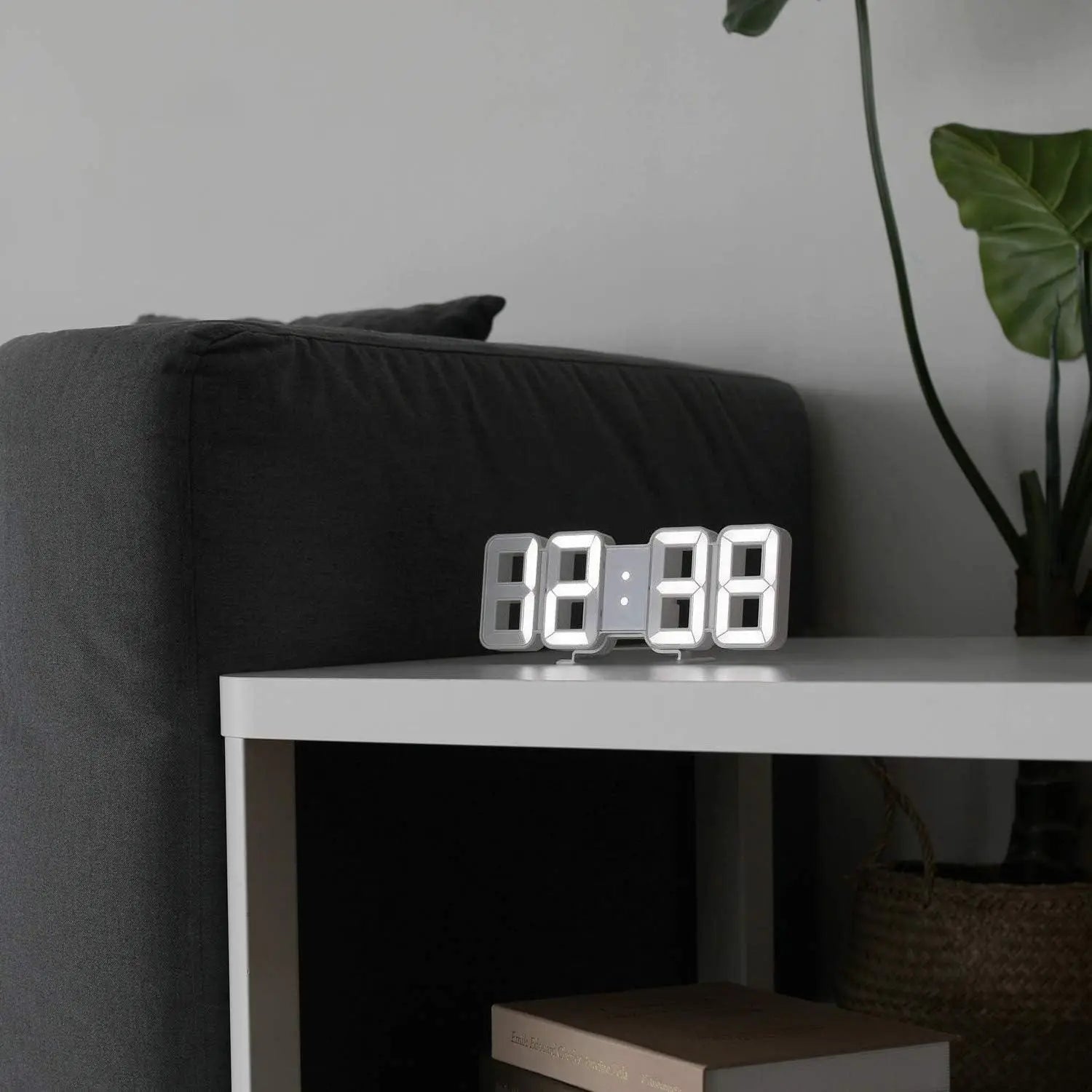 3D LED Digital Wall Clock with Alarm - Large 9" Display, Adjustable Brightness, Date, Temperature & 12/24H Desk or Wall Clock for Bedroom, Kitchen & Office
