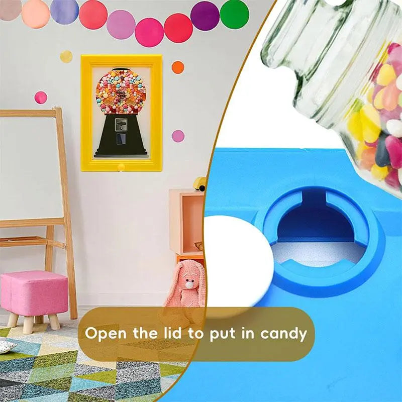 Wall-Mounted Photo Frame Candy Dispenser - Dual-Function Snack & Treat Storage Display for Home Décor, Pet Treats & Gifts