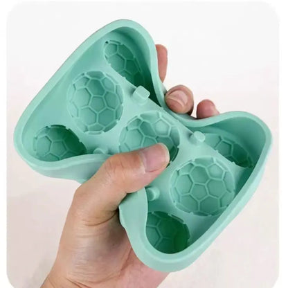 Football Ice Cube Tray - Makes 9 Large Soccer-Shaped Ice Cubes for Whiskey, Cocktails, Coffee & Drinks | Reusable Silicone Ice Mold