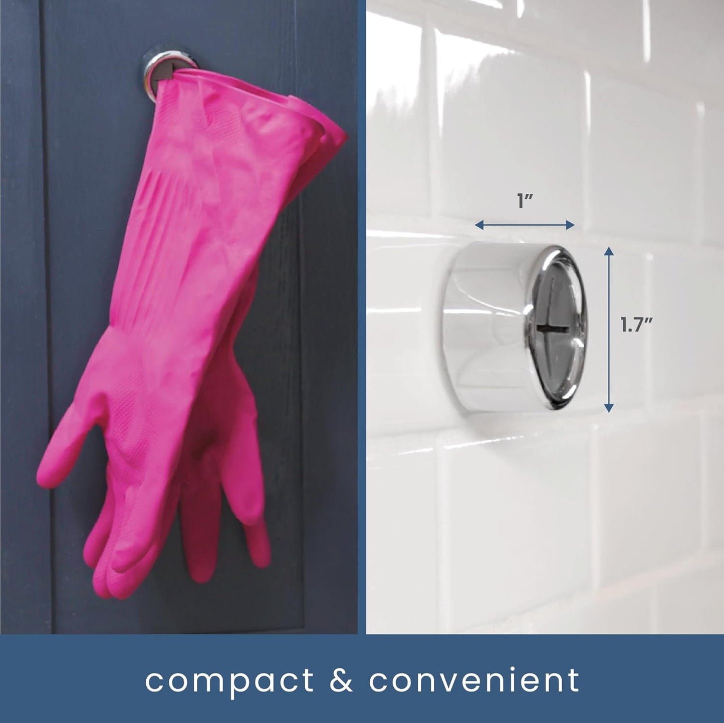 Self-Adhesive Push Towel Hooks (4-Pack) - Heavy-Duty Wall Hooks with Dual Installation for Kitchen, Bathroom, Garage & Home Organization